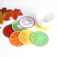 Custom 2d Zacht Pvc Fruit Ontwerp Cup Mat Rubber Aangepaste Onderzetters Rubber Onderzetters