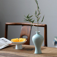 Petit vase en céramique de Jingdezhen, style zen chinois, style Song, glaçure colorée, récipient floral, ornement de bureau, centre de table