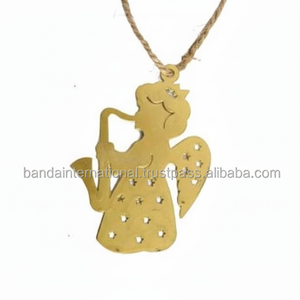 Artículo decorativo colgante de hierro con acabado dorado para decoración del hogar y otras decoraciones navideñas - Product Image 1