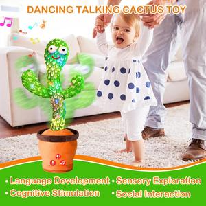 Cactus parlant dansant, jouet <span class=keywords><strong>pour</strong></span> bébé, rechargeable, imite et chante 51 chansons anglaises, cadeau <span class=keywords><strong>pour</strong></span> <span class=keywords><strong>les</strong></span> tout-petits, éducatif - Product Image 4