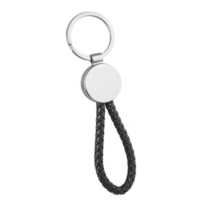 Porte-clés en cuir avec sangle tressée noire creuse pour hommes et femmes - Product Image 3