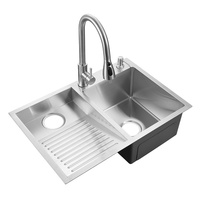 Nouvelle arrivée Lavabo balcon ménage en acier inoxydable 304 évier à linge avec lavabo à planche à laver
