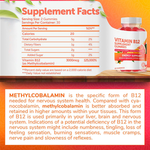 Chay gummy vitamin D3 <span class=keywords><strong>B12</strong></span> Biotin bổ sung tăng cường với vitamin Folate cho người lớn và trẻ em nguồn năng lượng tự nhiên - Product Image 2