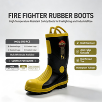Bottes de sécurité en néoprène pour pompiers, résistantes au feu et à la chaleur, pour hommes, utilisation en cas d'incendie, logo personnalisé, ISO CE