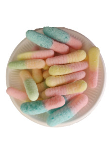 Venta <span class=keywords><strong>al</strong></span> por mayor de caramelos crujientes de frutas, caramelos liofilizados, gusanos con sabor afrutado, empaquetados en bolsas - Product Image 5