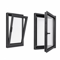 Fenêtre à battant en aluminium résidentielle série 70, double vitrage Low-E avec verrouillage multipoints