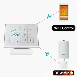 Hysen hebdomadaire maison programmation intelligente RF thermostat de chaudière sans fil avec base d'alimentation