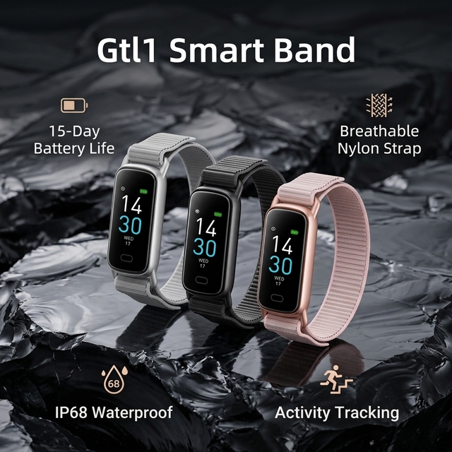 2026 New Professional Smart Fitness Band for Gym Training Breathable IP68 Waterproof Activity Tracker 15 Day Battery