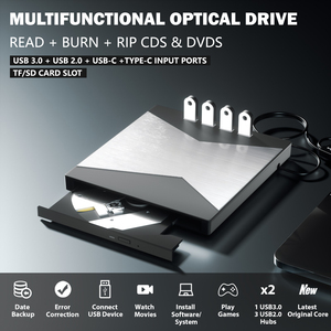 <span class=keywords><strong>Lecteur</strong></span> de <span class=keywords><strong>CD</strong></span>/DVD <span class=keywords><strong>externe</strong></span> pour ordinateur portable <span class=keywords><strong>Lecteur</strong></span> de DVD pour ordinateur portable 8 en 1 <span class=keywords><strong>Graveur</strong></span> de <span class=keywords><strong>CD</strong></span> ultra-fin avec 4 ports USB et 2 emplacements pour cartes TF/SD - Product Image 3