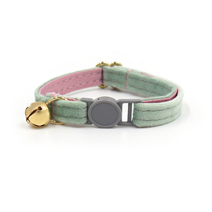 Samt-Abreißhalsband für Katzen mit Glocke Weiches Plüsch-Schnellverschluss-Sicherheitshalsband für Kätzchen Verstellbar für Hauskatzen - Product Image 3
