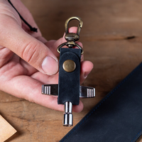 Porte-clés en cuir PU portable pour clés de batterie, disponible en stock, personnalisable, sacoche pour clés de batterie