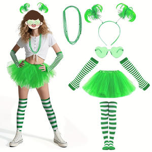 Conjunto de Joyería para el Día de San Patricio y Festival Irlandés: Collar con Forma de Trébol y Calcetines de Gasa - Product Image 2