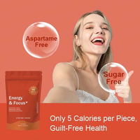 Bonbons Gommeux Énergie et Concentration Vitamines B L-Théanine Caféine Naturelle - Complément pour la Clarté Mentale et l'Endurance 90 Gommes