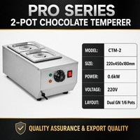Machine à chocolat double plateau électrique professionnelle 220V 0.6kW, chauffe-chocolat de comptoir pour café, boulangerie, pâtisserie
