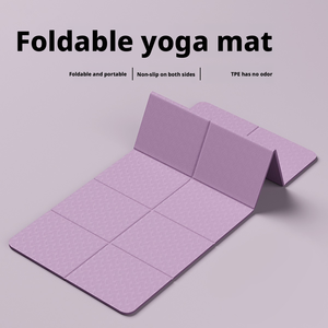 Tapis de yoga portable pliable antidérapant en TPE épaissi <span class=keywords><strong>pour</strong></span> usage domestique, 183 cm, 0,6 cm d'épaisseur, personnalisable <span class=keywords><strong>pour</strong></span> la remise en forme des débutants - Product Image 1