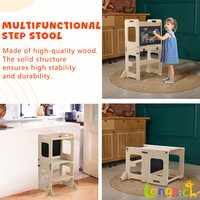Tour d'apprentissage pliable en bois pour tout-petits, aide de cuisine réglable en hauteur, marchepied pour enfants, tour d'apprentissage Montessori
