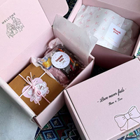 Boîte d'expédition en carton ondulé rose mat écologique personnalisée pour les boissons énergisantes et les produits de beauté |   Carton magnétique imprimé pour cadeau de mariage PR
