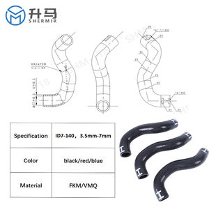 Toptan yüksek basınçlı silikon güçlendirici tüp Intercooler hortum kamyon römork soğutma sistemleri için kesme hizmeti ile - Product Image 2