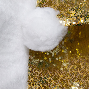 Casquette de Noël personnalisée en or et rouge avec paillettes brillantes pour adultes - Product Image 5