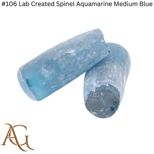 Spinelle cultivée en laboratoire # 106 Spinelle Aquamarine bleu moyen créée en laboratoire, brutes, synthétiques, certifiées Flame Fusion, simulées - Product Image 6