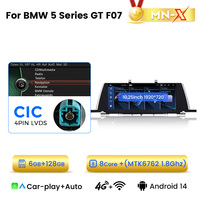 Navifly MNX layar sentuh Android BMW, layar sentuh 10.25 inci 12 + 512GB untuk BMW 5 Series GT F07 dengan Play Auto 4G LTE