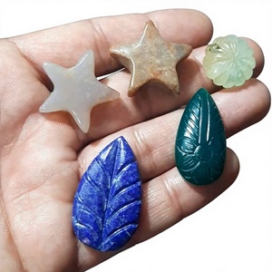 Assorted Carved Stone Cabochons Star <b>Leaf</b> Flower Mix Gemstone for Jewelry Making Wholesale - Product Image 1