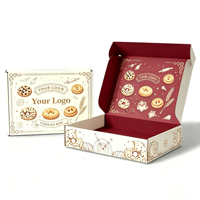 Emballages cadeaux pour beignets en carton ondulé avec logo personnalisé en relief, fermeture magnétique, vente en gros, recyclables, pour chocolat et beignets