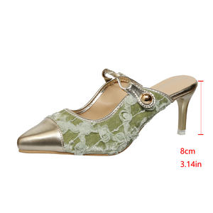 2025 nouveau Style argent tête <span class=keywords><strong>Mules</strong></span> boucle sandales à talons hauts femmes chaussures à talons hauts fête quotidienne boucle unique chaussures pour femmes - Product Image 6