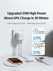 UGREEN 35W GaN Wall Charger 2C1A 3‑Port Foldable Fast Charging Power <b>Adapter</b> PD3.0 PPS <b>Multi</b>‑port Travel Charger Block - Product Image 2