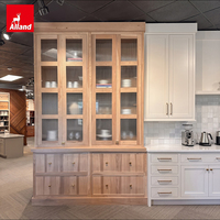 Organiseurs de tiroirs sur mesure Alland Brands Slim Shaker Oak avec portes en verre transparent pour armoires de cuisine, maison, villa, intérieur