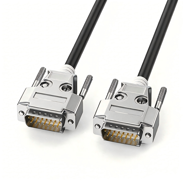 DB15 Male to Female RS232 Serial Cable 15 Pin D-Sub, Shielded Stranded Copper Wire with Die-Cast Metal Hoods