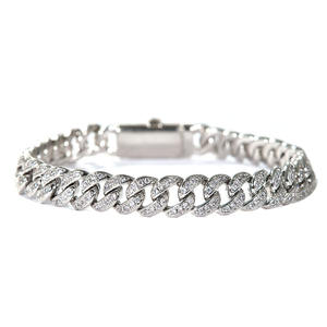 הסיטונאי גואנגג 'ואו צירקון יד כסף צמיד קישור גברים אופנה גברים שרשרת שרשרת הקובה - Product Image 2