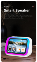 Altavoz Inteligente KSN Tf26 con Asistente de Voz IA, Fondo de Pantalla Personalizado, Pantalla LED RGB, Función de Llamadas Bluetooth, Reloj Despertador de Escritorio de 5W