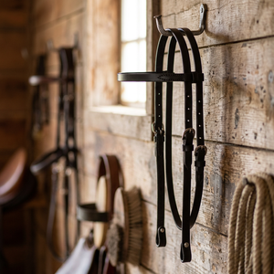 Leather Horse <b>Halter</b> Classic Smooth Browband Western Headstall Bridle - Product Image 2