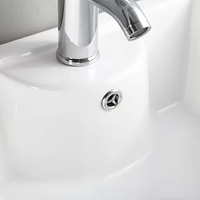 Lavabo sur pied en céramique blanche, design artistique, pour salle de bain