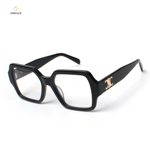 Omelle Best Seller donna <span class=keywords><strong>Vintage</strong></span> retrò occhiali da vista montature grandi dimensioni semplice Design classico irregolare acetato - Product Image 4