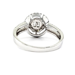 Fabricant chinois de bijoux Jolie qualité supérieure 18 carats or blanc massif véritable diamant ovale petite bague baguette pour dame - Product Image 3