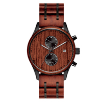 Jam tangan pria tahan air kayu jam tangan olahraga Pergerakan Jepang jam tangan olahraga chronograph baja tahan karat dengan kayu