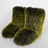 Botas de Nieve de Media Pantorrilla con Forro de Piel Sintética para Mujer, Otoño Invierno, Planas, Cálidas, Antideslizantes, Transpirables, con Forro de Felpa y Suela de EVA