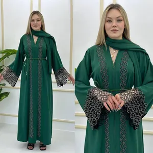 तुर्की कफ्तान मुस्लिम कारडिगयन ड्रेस ओपन अबाया महिला बया फैशन फीमेल कपड़े पहने कैफा