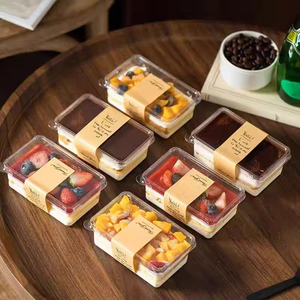 Wholesale Transparent <strong>Plastic</strong> Biscuit Cake Pastry <strong>Dessert</strong> Gift Container Box Packaging Mini Mousse Cake Mini <strong>Plastic</strong> Boxes - Product Image 1