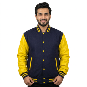 MensWomens Custom Varsity <b>Jacket</b> Wool + Leather Winter Thermal Coats 100% Polyester <b>Lined</b> Bulk Quantity Plus Size Options - Product Image 1