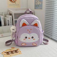 Sac à dos imperméable brodé motif chat ange couleur unie avec fermeture éclair, idéal pour étudiants, fêtes, cours et voyages – Sac à dos polyvalent
