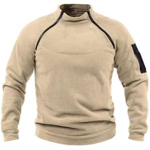<span class=keywords><strong>Pull</strong></span> à col montant pour homme européen et américain, printemps et automne, extérieur, chaud, respirant, tactique, haut pour homme, t-shirt - Product Image 3