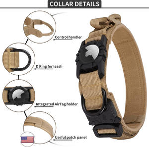 Collier de chien tactique robuste avec AirTag, collier GPS réglable pour chiens de taille moyenne à grande - Product Image 4