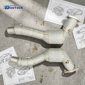 Tuyau de descente en acier inoxydable 304 de haute qualité pour Ferrari California 4.3 V8 F136IB, mise à niveau d'échappement de course avec bouclier thermique, Euro 5, 200 cellules - Product Image 6