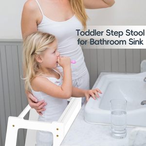 Torre de cocina para niños pequeños, taburete escalonado, torre de pie de aprendizaje con pizarra blanca 2 en 1, mesa y <span class=keywords><strong>silla</strong></span> convertibles - Product Image 2