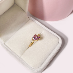 High Quality 18k Gold Plated Cubic Zirconia Double Heart <b>Adjustable</b> <b>Ring</b> Women - Product Image 5