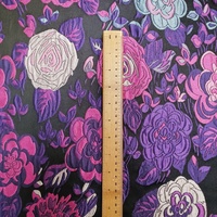 Tissu Jacquard Brocart Double Face en Polyester Spandex Teint en Fil Motif Pivoine de Luxe pour Robe Femme JSB-169