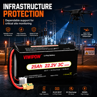 بطارية ليثيوم بوليمر عالية الجودة من VIWIPOW، 6S 22.2V 3C 25Ah، حزمة بطارية عالية التفريغ للطائرات بدون طيار الأمنية